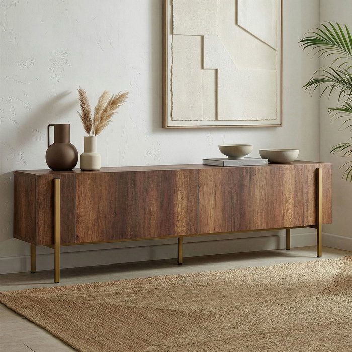 Nordure Nexus Mueble para TV Nogal Barok Dorado